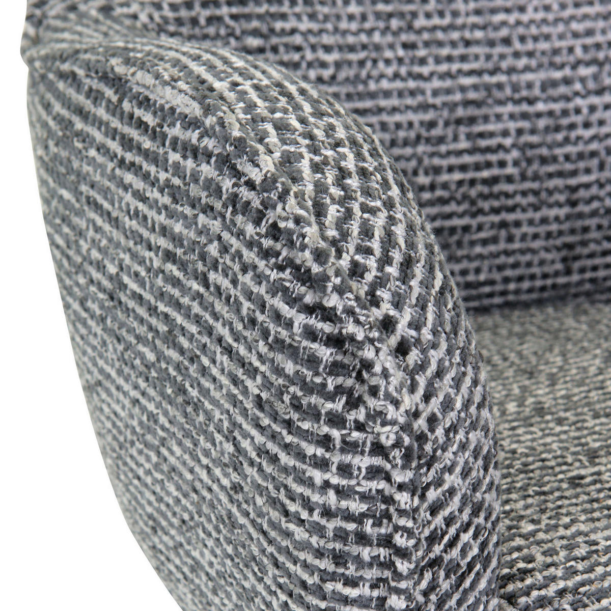 ARMLEHNSTUHL  in Chenille  - Dunkelgrau/Schwarz, MODERN, Textil/Metall (63/88/63cm) - Livetastic