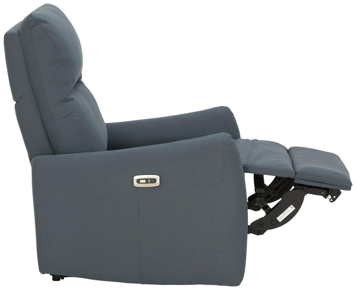 SITZGARNITUR Mikrofaser Dunkelblau  - Schwarz/Dunkelblau, KONVENTIONELL, Textil/Metall - Livetastic