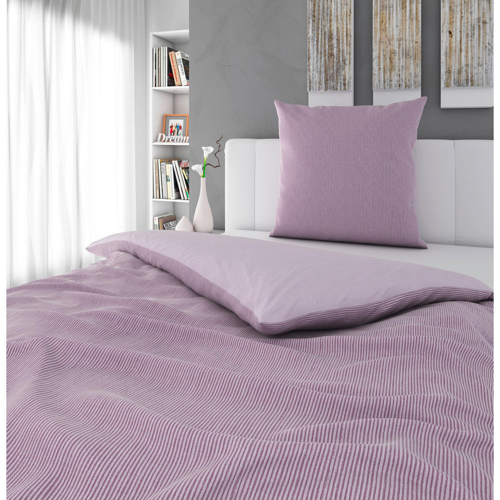 Thumbnail - Bio:Vio Wendebettwäsche, Mauve, Textil, Abstraktes, 155x220 cm, pflegeleicht, schadstoffgeprüft, bio, Schlaftextilien, B...