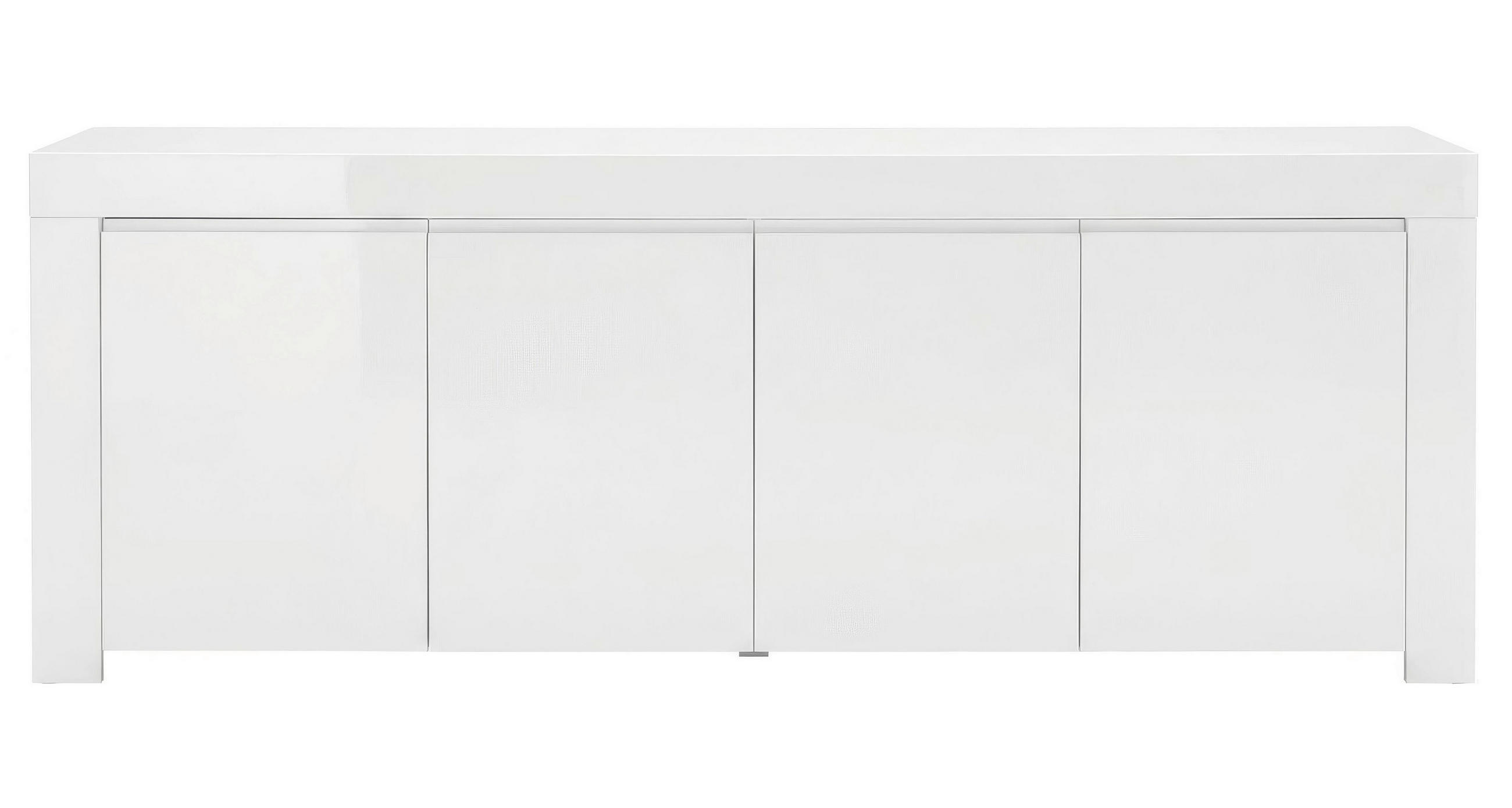 MID.YOU ŠIROKÁ KOMODA, vysoce lesklá bílá, 210/84/50 cm