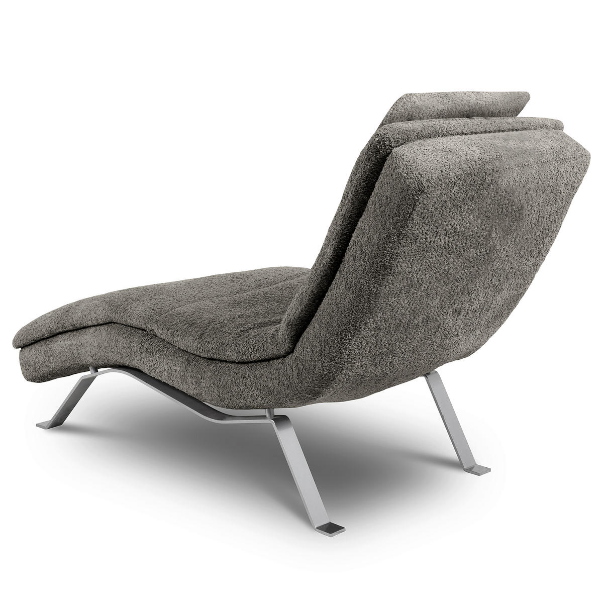 RELAXLIEGE in Bouclé Dunkelgrau  - Dunkelgrau/Silberfarben, Design, Textil/Metall (65/95/171cm) - Celina Home