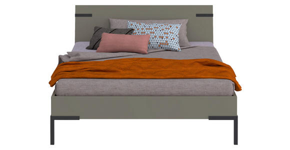 BETT 140/200 cm  in Grau, Grün  - Schwarz/Grau, Design, Holzwerkstoff/Metall (140/200cm) - Xora