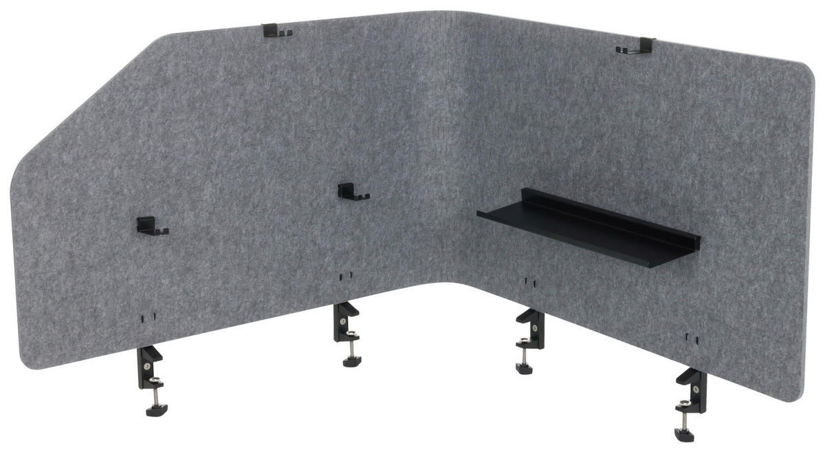 TRENNWAND Kunststoff, Textil, Metall Grau  - Grau, Basics, Kunststoff/Textil (160/50/1cm) - MID.YOU