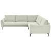 ECKSOFA in Velours, Feincord Creme  - Creme/Schwarz, Design, Textil/Metall (280/254cm) - Beldomo Style