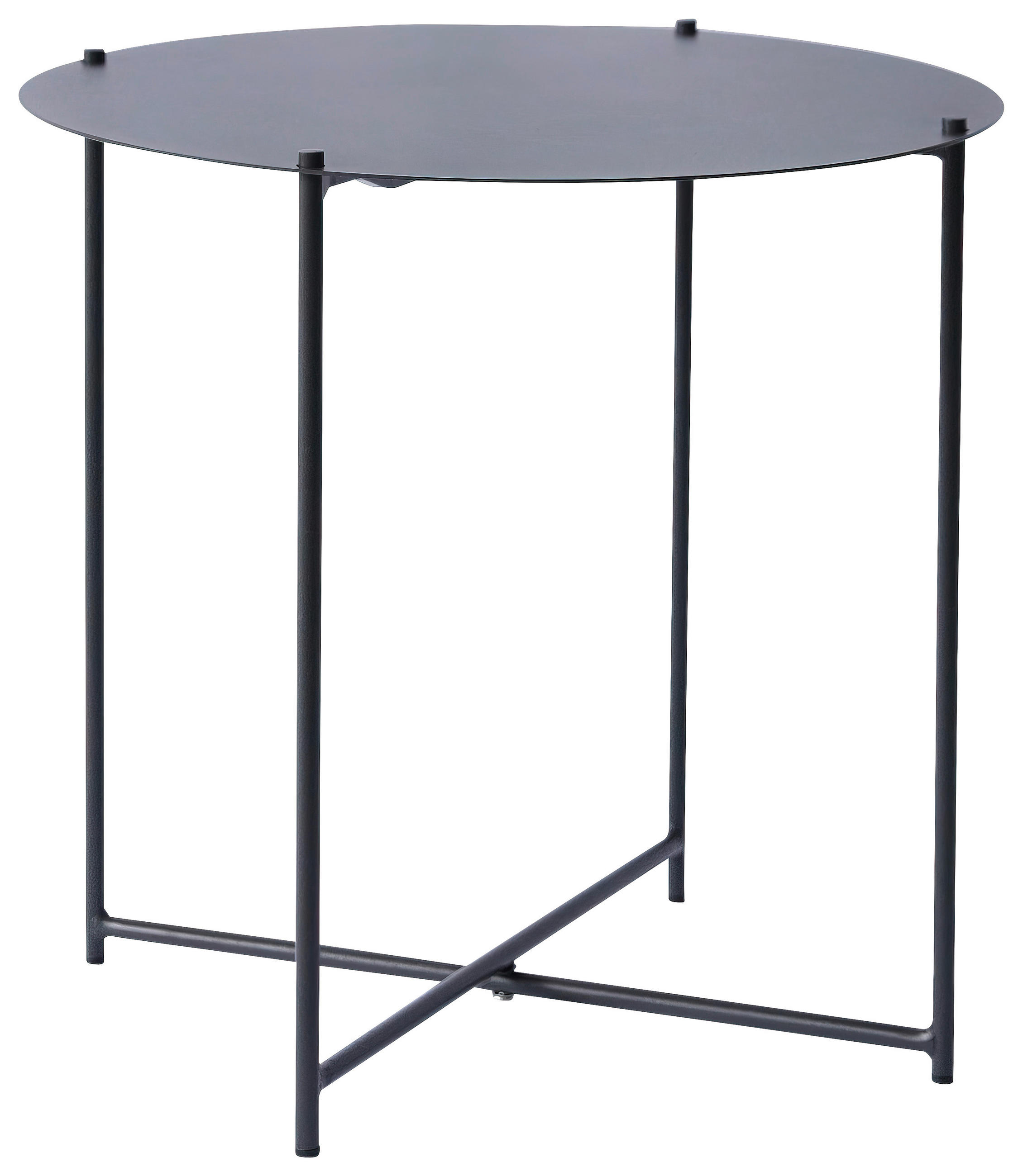 BEISTELLTISCH 49/49/49 cm Anthrazit rund  - Anthrazit, Design, Metall (49/49/49cm) - Xora