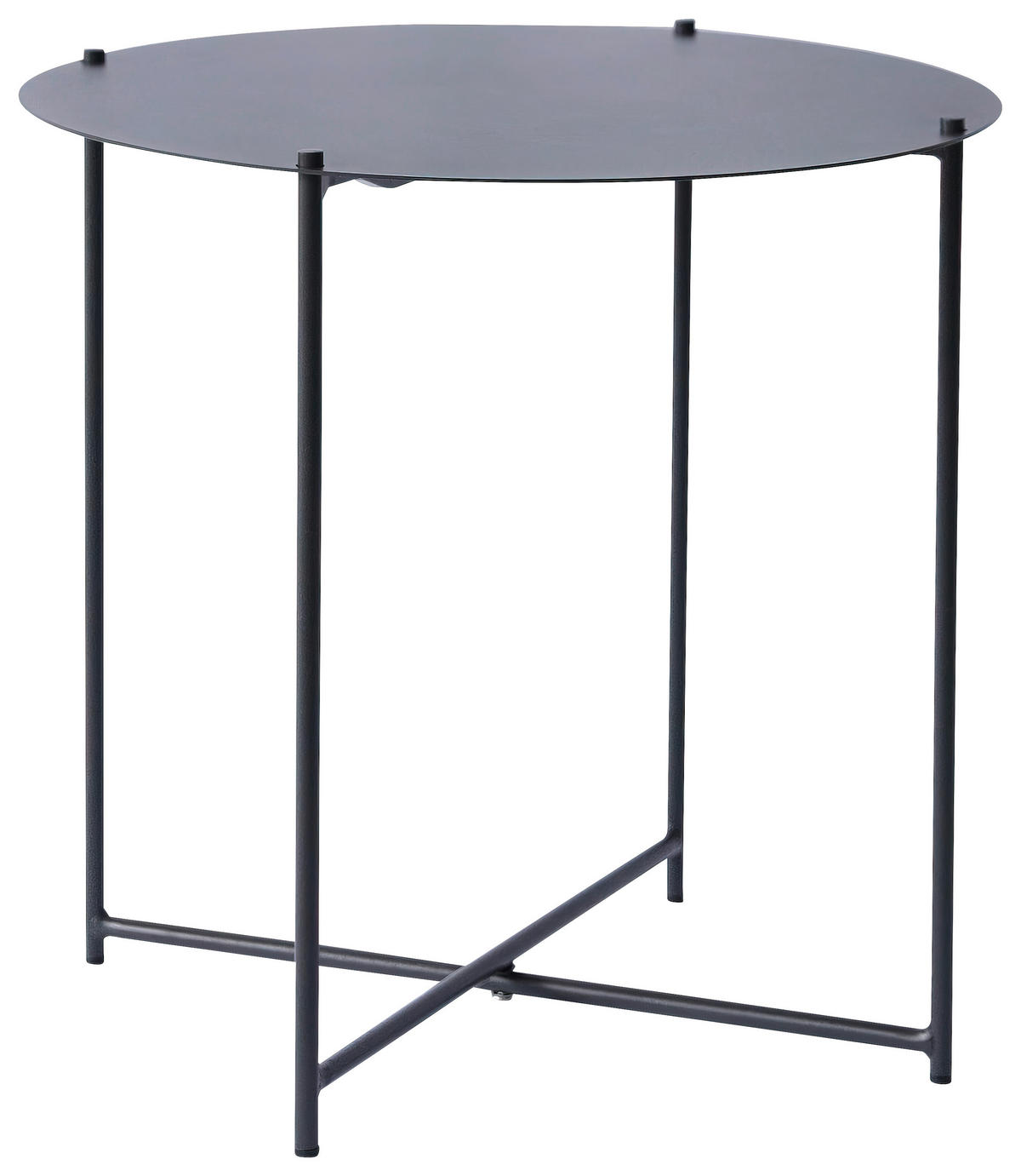 BEISTELLTISCH 49/49/49 cm Anthrazit rund  - Anthrazit, Design, Metall (49/49/49cm) - Xora