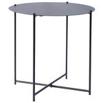BEISTELLTISCH 49/49/49 cm Anthrazit rund  - Anthrazit, Design, Metall (49/49/49cm) - Xora