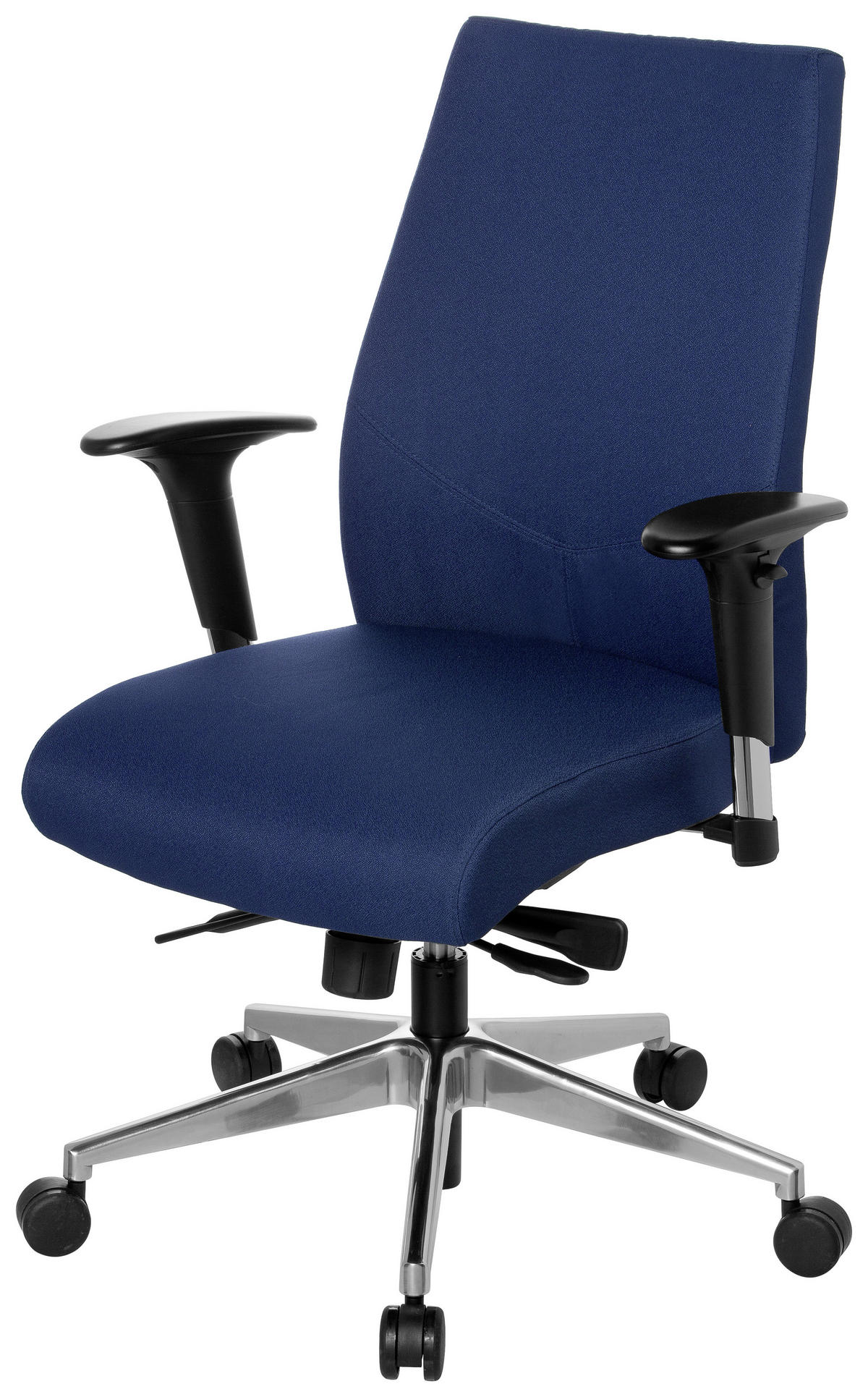 OTOČNÁ ŽIDLE, plochá tkanina, černá, tmavě modrá - černá/barvy hliníku, Moderní, kov/textil (57/116/51cm) - MID.YOU