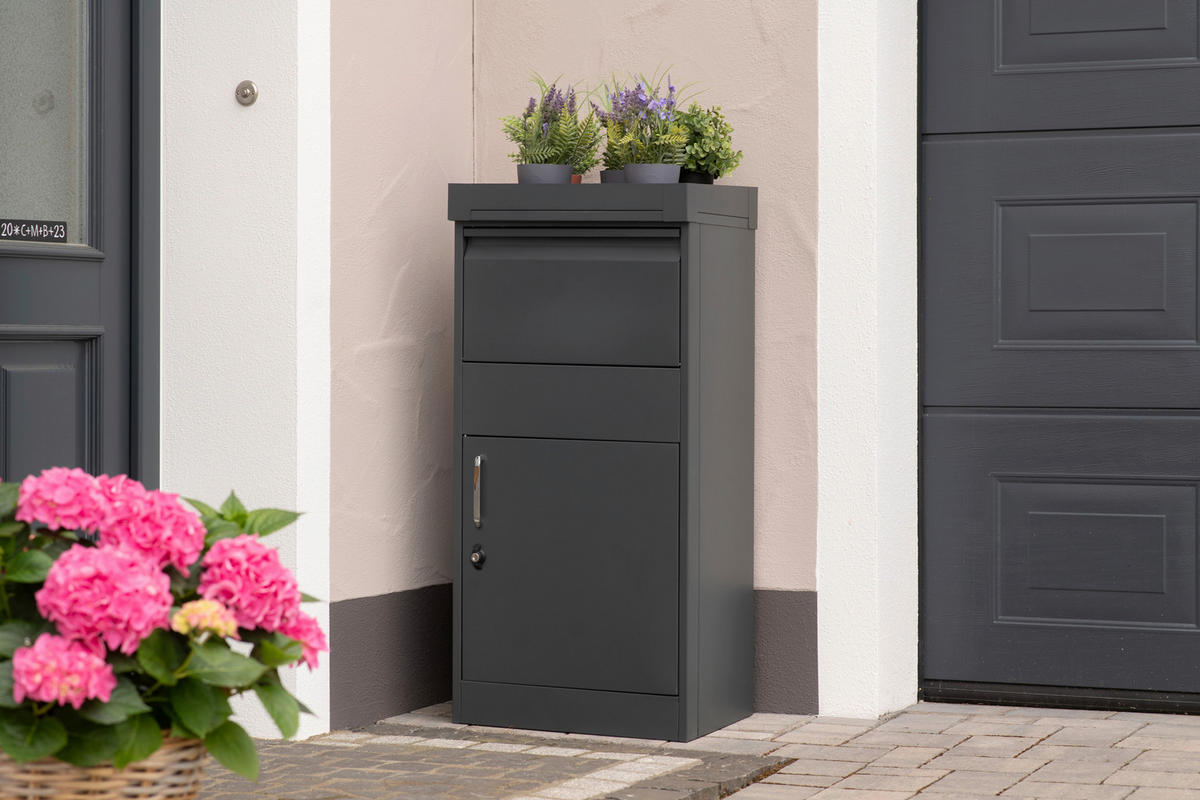 PAKETBOX  - Anthrazit, KONVENTIONELL, Metall (37/50/105cm)