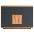 SIDEBOARD  120/87/40 cm 1 Schublade(n)  - Anthrazit/Buchefarben, MODERN, Glas/Holz (120/87/40cm) - Linea Natura