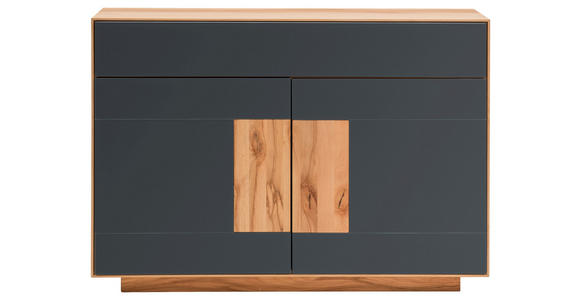 SIDEBOARD  120/87/40 cm 1 Schublade(n)  - Anthrazit/Buchefarben, MODERN, Glas/Holz (120/87/40cm) - Linea Natura