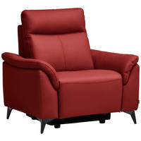 SESSEL Echtleder Rot  - Rot/Schwarz, Design, Leder/Metall (107/105/98cm) - Belluti