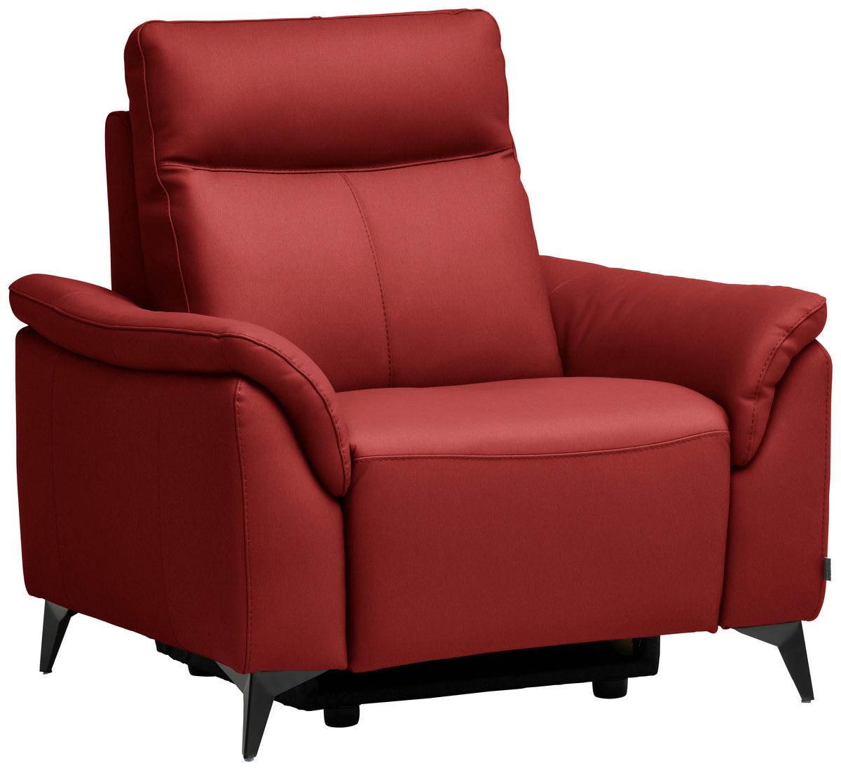 SESSEL Echtleder Rot  - Rot/Schwarz, Design, Leder/Metall (107/105/98cm) - Belluti