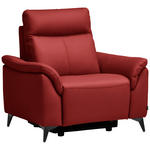 SESSEL in Echtleder Rot  - Rot/Schwarz, Design, Leder/Metall (107/105/98cm) - Belluti