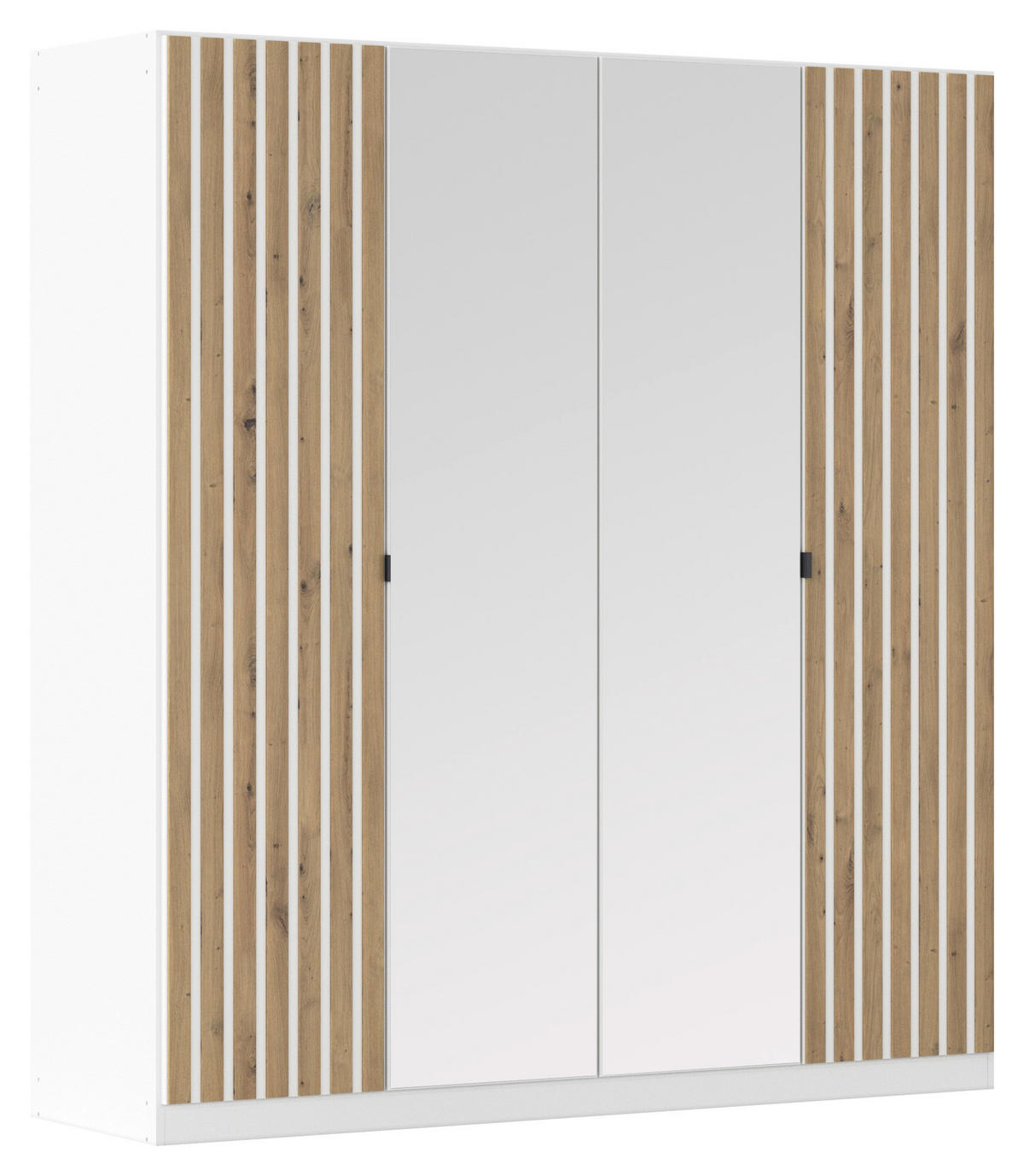 DREHTÜRENSCHRANK 181/197/54 cm,  in Weiß, Eiche Artisan, 4-türig  - Weiß/Eiche Artisan, MODERN, Holzwerkstoff/Metall (181/197/54cm) - Rauch Möbel