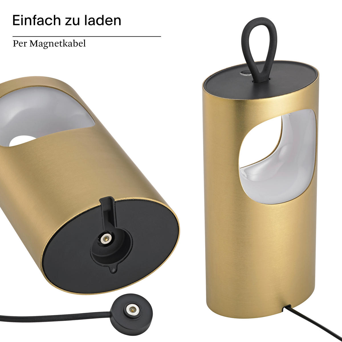 AKKU-TISCHLEUCHTE Lunari 6/8,3/16 cm   - Goldfarben, Design, Metall (6/8,3/16cm)