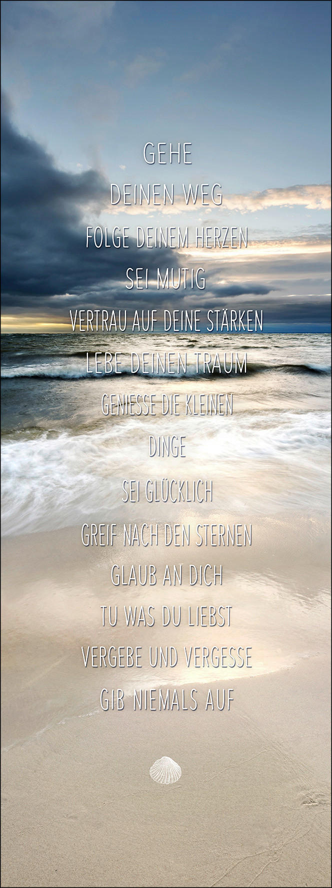 Leinwandbild Geh Deinen Weg Meermotiv Mit Spruch 27x77 cm