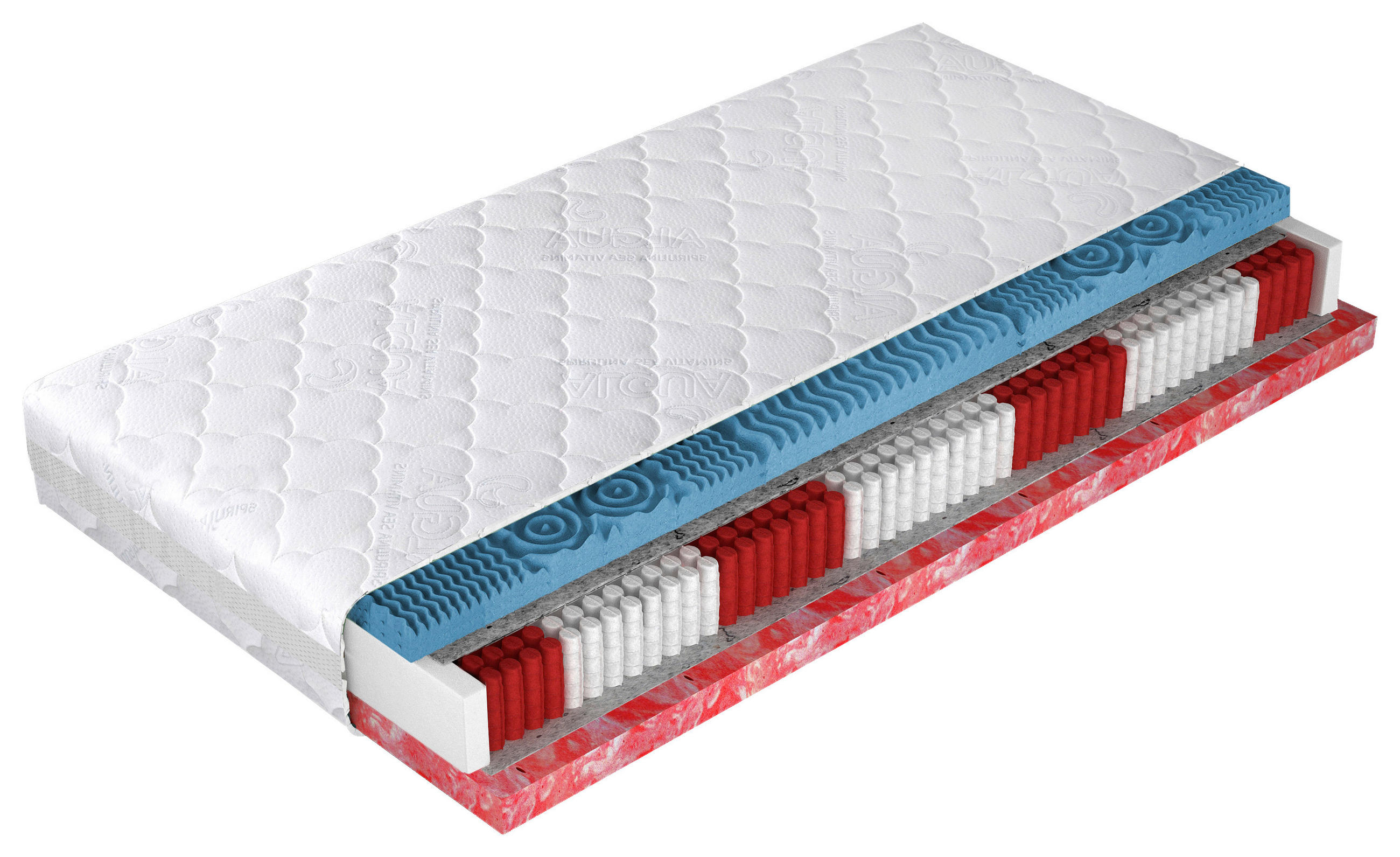 TASCHENFEDERKERNMATRATZE 90/200 cm Höhe ca. 22 cm  - Textil (90/200cm) - Primatex Deluxe