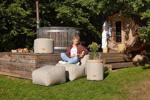 GARTENHOCKER - Hellbraun, KONVENTIONELL, Textil (45/50/45cm) - Siena Garden