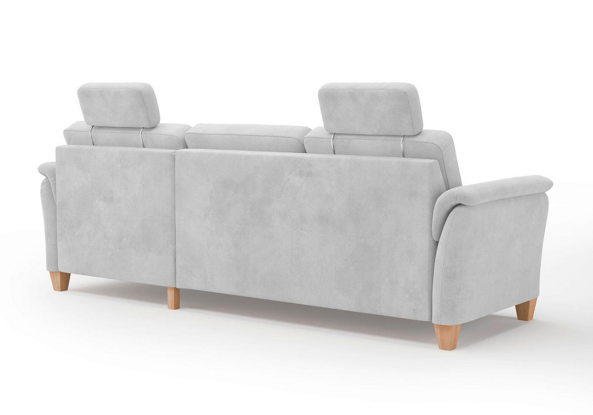 ECKSOFA in Flachgewebe Silberfarben  - Eichefarben/Silberfarben, Konventionell, Holz/Textil (244/163cm) - Sit & More