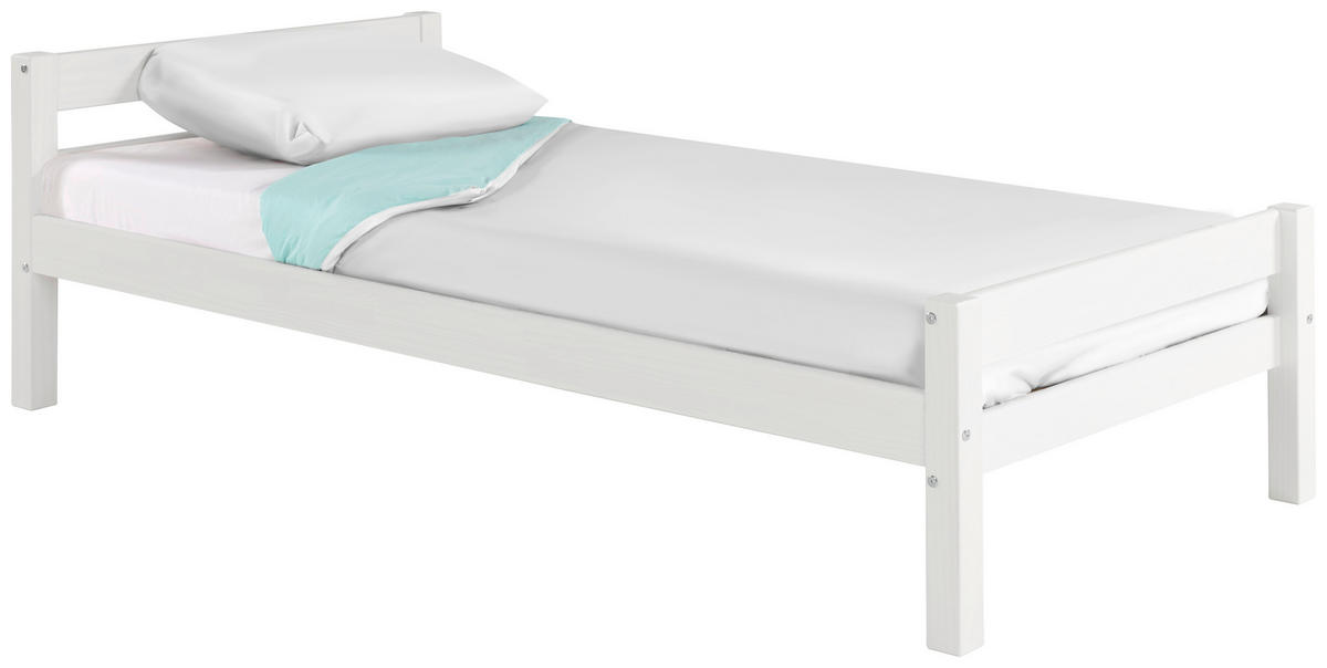 BETT 90/200 cm  in Weiß  - Naturfarben/Weiß, LIFESTYLE, Holz (90/200cm) - MID.YOU
