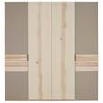 DREHTÜRENSCHRANK 198/214/62 cm,  in Schlammfarben, Buchefarben, 4-türig  - Schlammfarben/Buchefarben, Natur, Glas/Holz (198/214/62cm) - Valnatura