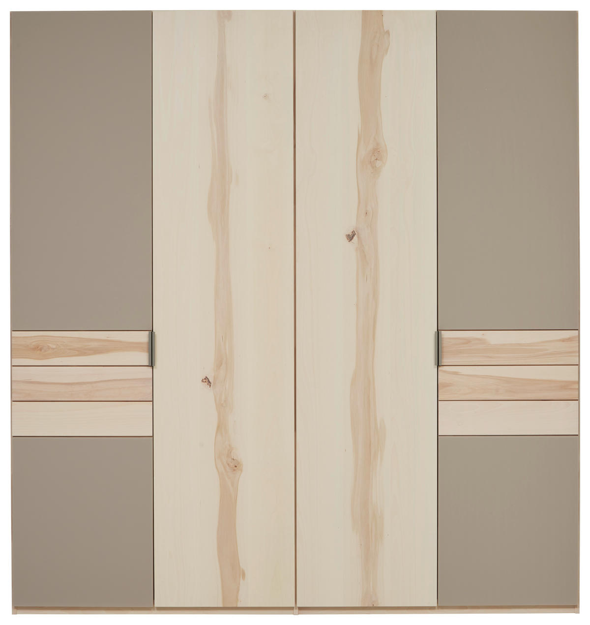 DREHTÜRENSCHRANK 198/214/62 cm 4-türig Schlammfarben, Buchefarben  - Schlammfarben/Buchefarben, Natur, Glas/Holz (198/214/62cm) - Valnatura