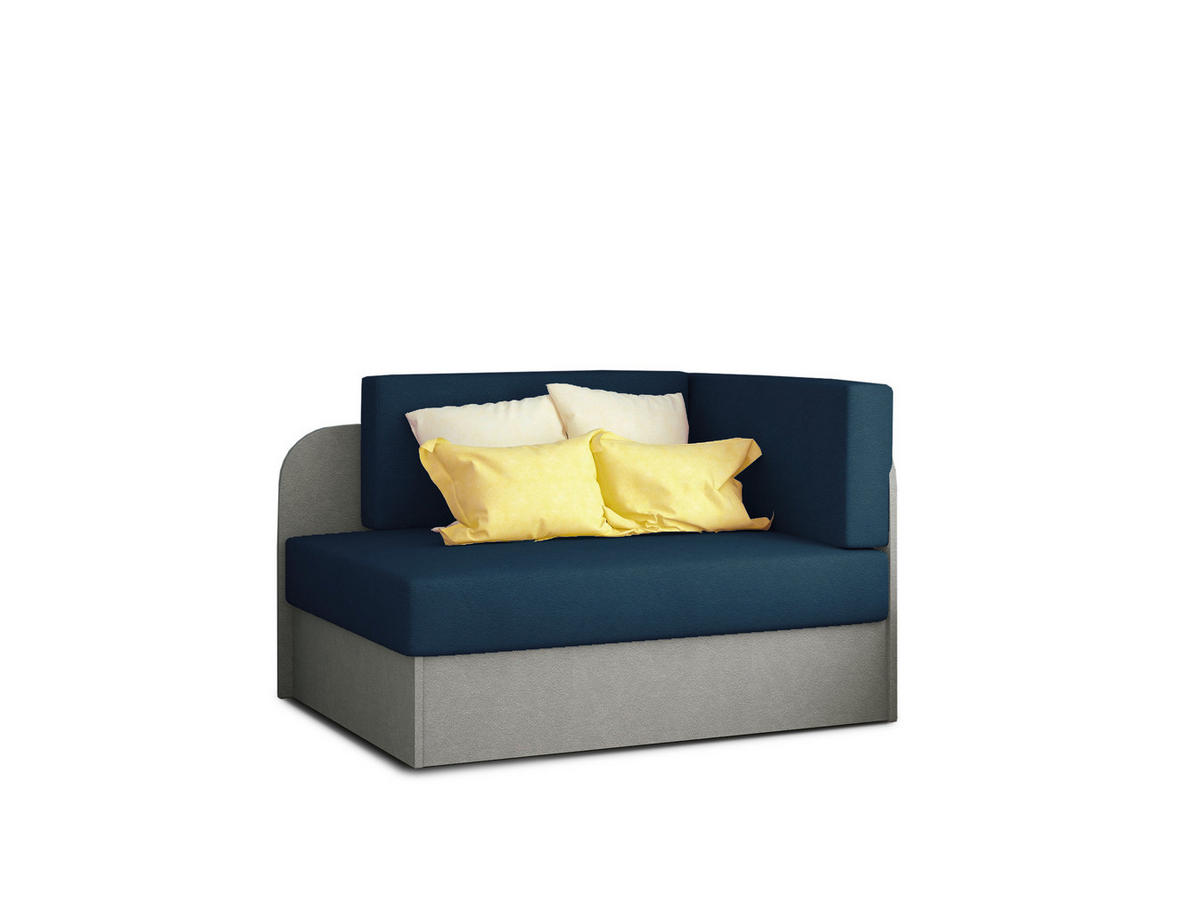 JUGEND- UND KINDERSOFA in Mikrovelours Blau, Grau  - Blau/Schwarz, Design, Kunststoff/Textil (104/60/75cm) - MID.YOU