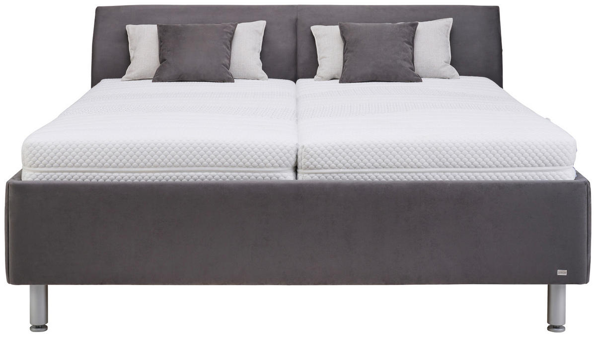 POLSTERBETT 180/200 cm  Anthrazit  - Weiss/Anthrazit, Design, Holz/Kunststoff (180/200cm) - RUF Betten