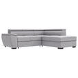 ECKSOFA  in Flachgewebe Grau  - Schwarz/Grau, KONVENTIONELL, Kunststoff/Textil (266/220cm) - Carryhome