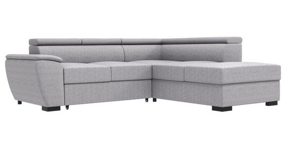 ECKSOFA  in Flachgewebe Grau  - Schwarz/Grau, KONVENTIONELL, Kunststoff/Textil (266/220cm) - Carryhome