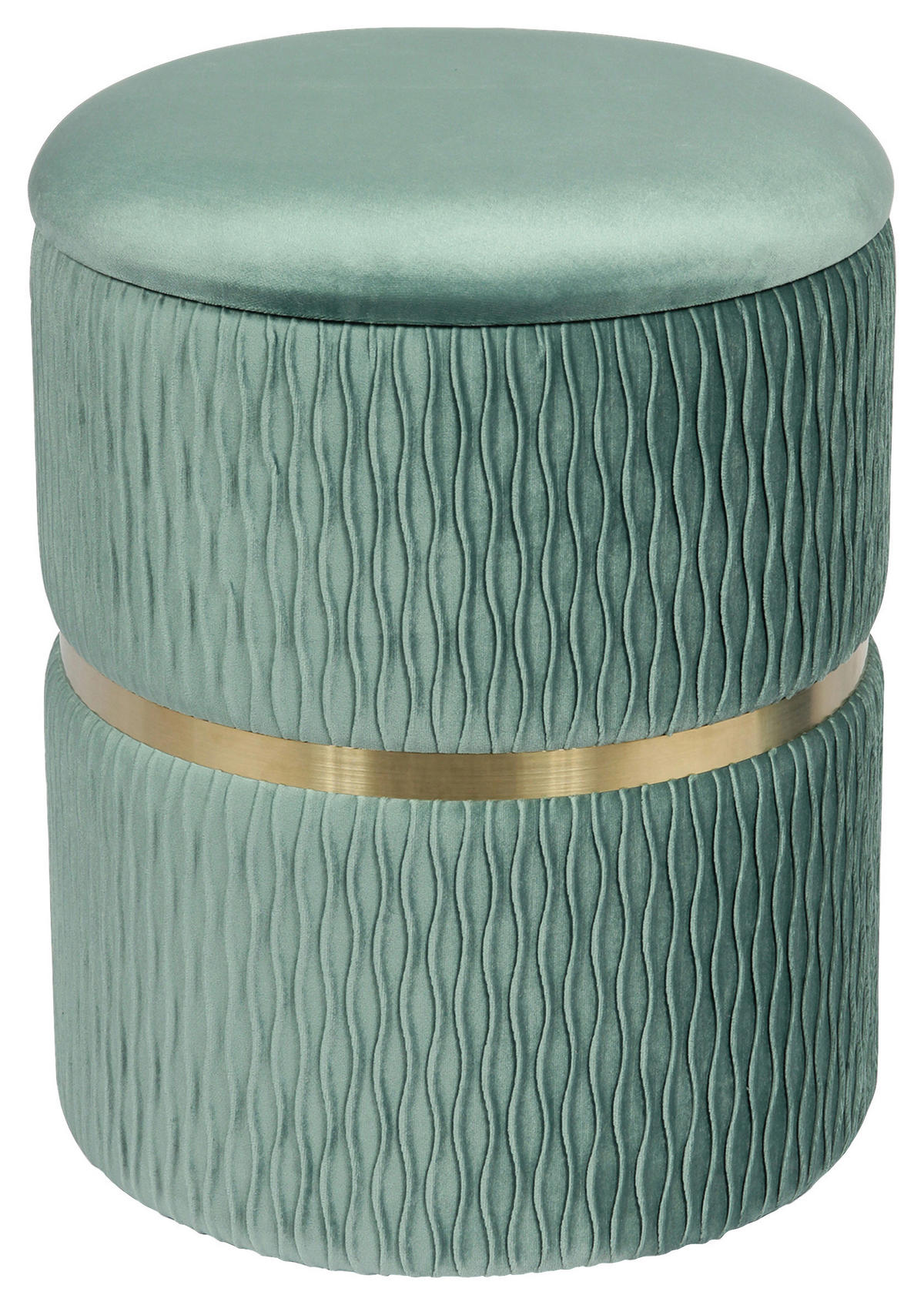 SADA TABURETŮ, 31,5/36/38/44/31,5/36 cm - mátově zelená/barvy zlata, Design, kov/textil (31,5/36/38/44/31,5/36cm)