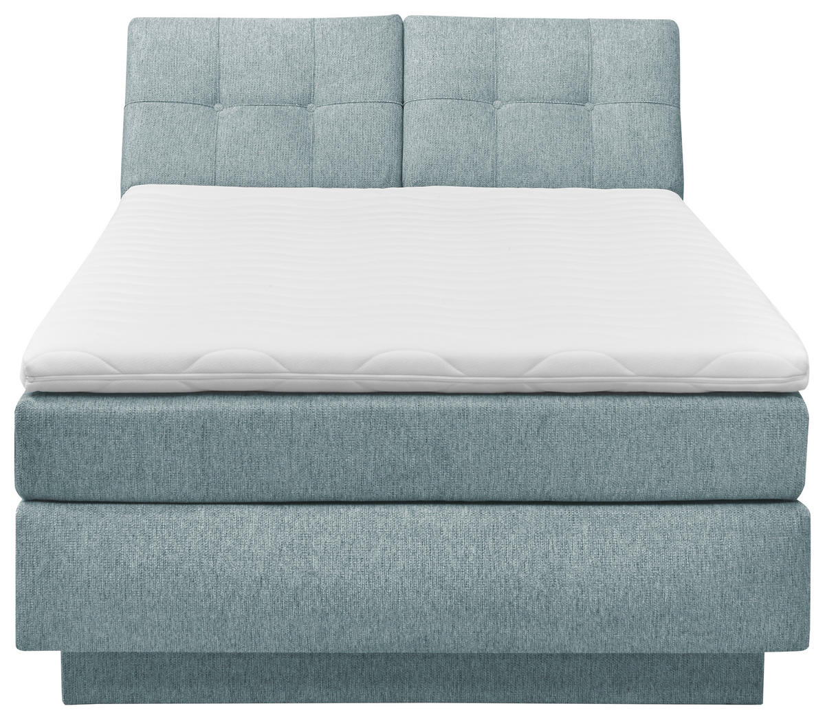 BOXSPRINGBETT 140/200 cm  in Hellblau  - Schwarz/Hellblau, KONVENTIONELL, Kunststoff/Textil (140/200cm) - SetOne by Musterring