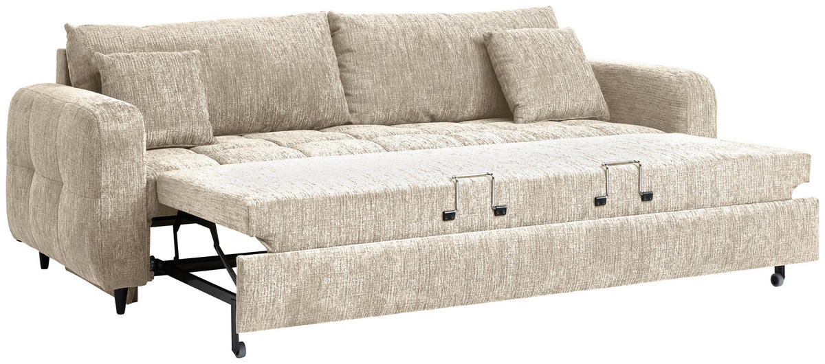 SCHLAFSOFA in Textil Naturfarben  - Schwarz/Naturfarben, Design, Holz/Textil (236/88/101cm) - Stylife