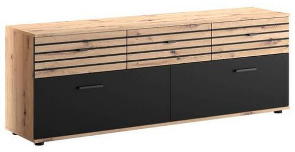 LOWBOARD in 168/59,9/38 cm - Schwarz/Eiche Artisan, KONVENTIONELL, Holzwerkstoff/Kunststoff (168/59,9/38cm) - Carryhome