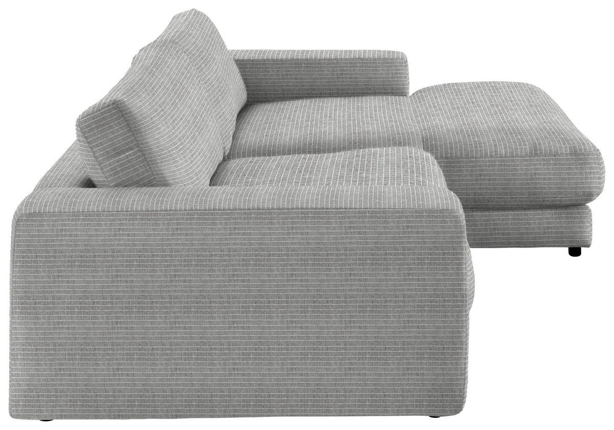 ECKSOFA in Chenille Grau  - Schwarz/Grau, Design, Kunststoff/Textil (270/190cm) - Lomoco