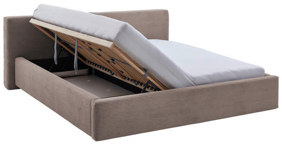 POLSTERBETT Lattenrost, Bettkasten Taupe 160/200 cm  - Taupe, Basics, Holz/Textil (160/200cm) - Xora