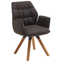 ARMLEHNSTUHL  in Mikrofaser  - Eichefarben/Anthrazit, Design, Holz/Textil (60/90/64cm) - Valdera