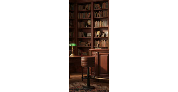 BARHOCKER Echtleder Braun, Schwarz Eisen Lederauswahl  - Schwarz/Braun, LIFESTYLE, Leder/Metall (36/78/36cm) - Landscape