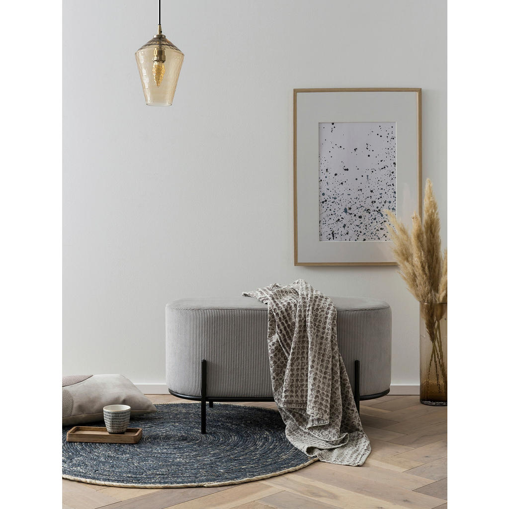 Taburet din textil, gri deschis