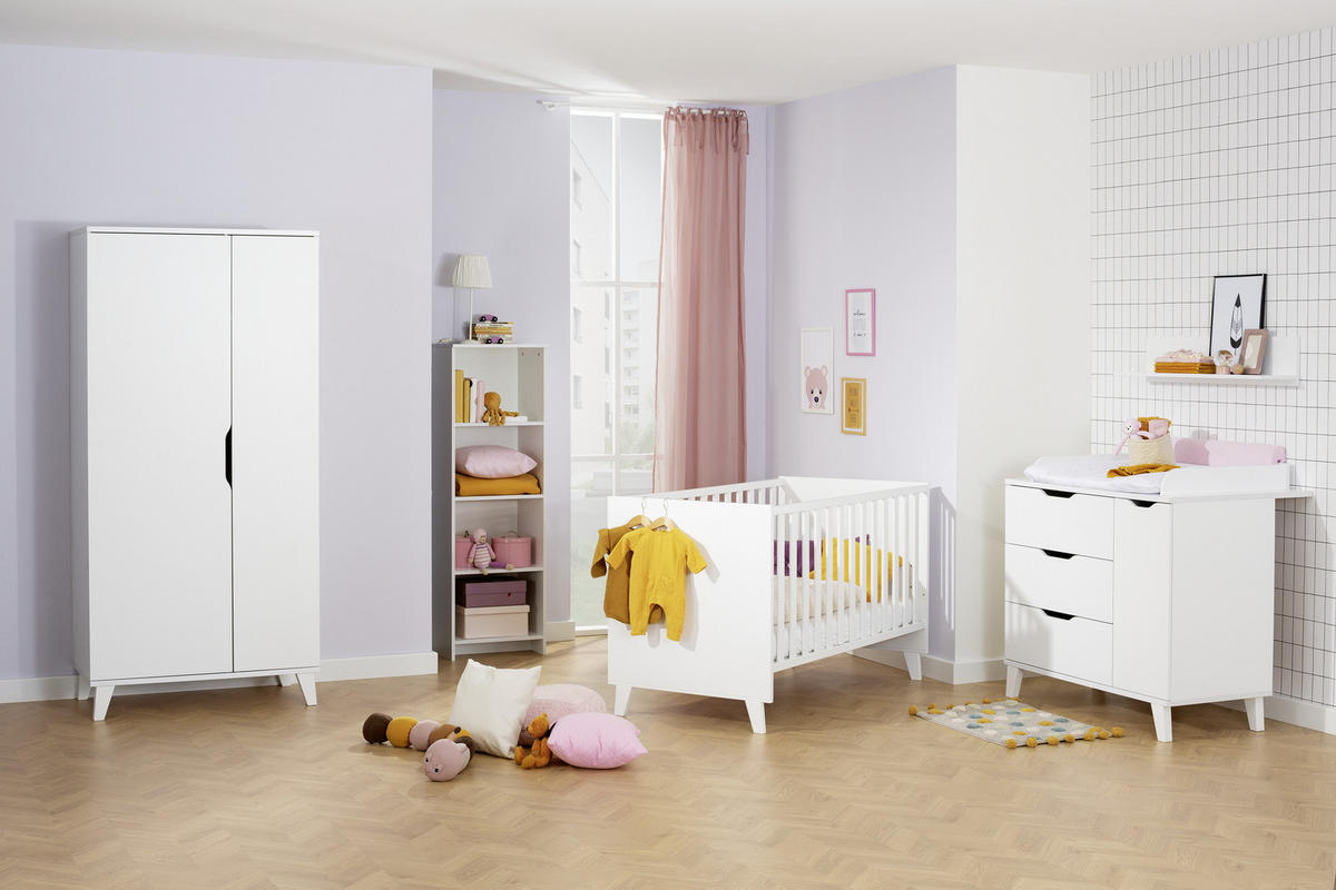 STENSKI REGAL bela  - bela, Trend, leseni material/les (94,7/20,00/19,6cm) - My Baby Lou