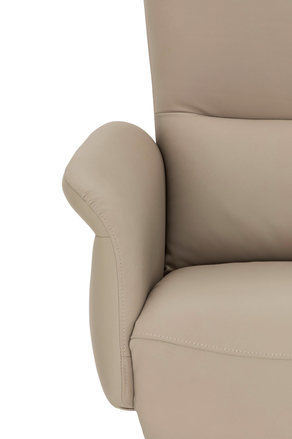 RELAXSESSEL Lederlook Echtleder    - Beige/Schwarz, KONVENTIONELL, Leder/Textil (75/111/90cm) - Livetastic