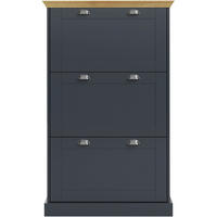 SCHUHSCHRANK Anthrazit, Eichefarben  - Eichefarben/Anthrazit, Design, Holzwerkstoff/Metall (80/132/30cm) - Livetastic