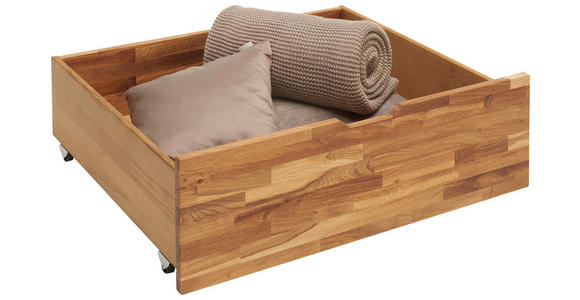 BETTKASTENSET Wildeiche - Wildeiche, Natur, Holz/Kunststoff (83/29/68cm) - Carryhome