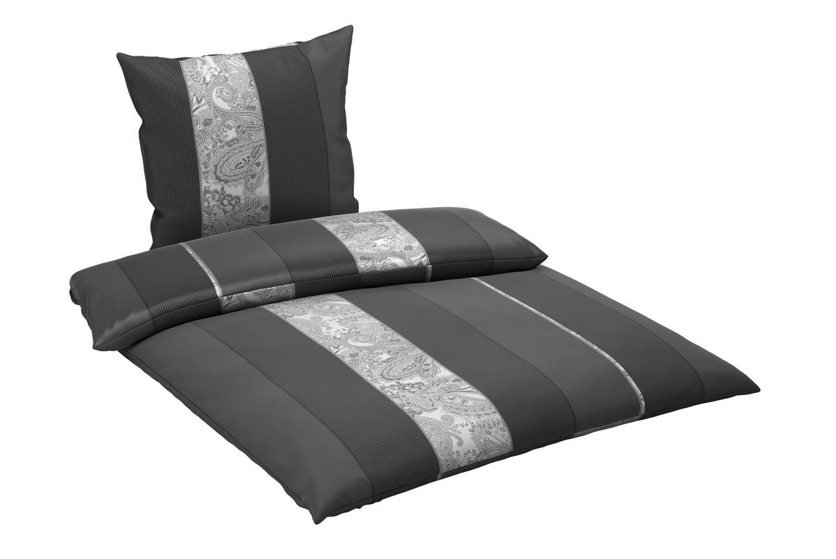 BETTWÄSCHE STRIPES DK Satin 135/200 cm  - Anthrazit, Design, Textil (135/200cm) - Dieter Knoll