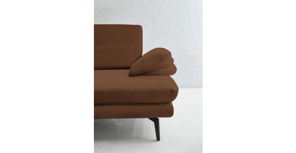 3-SITZER-SOFA in Leder Hellbraun - Hellbraun/Schwarz, Design, Leder/Metall (222/86/104cm) - Dieter Knoll