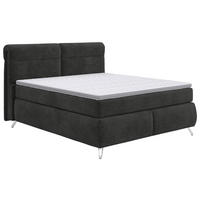 BOXSPRING-ÁGY 180/200 cm  antracit  - króm/antracit, Basics, faalapú anyag/textil (180/200cm) - Carryhome