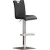 BARHOCKER in Metall, Leder Schwarz, Edelstahlfarben  - Edelstahlfarben/Schwarz, Design, Leder/Metall (42/90/50cm) - Livetastic