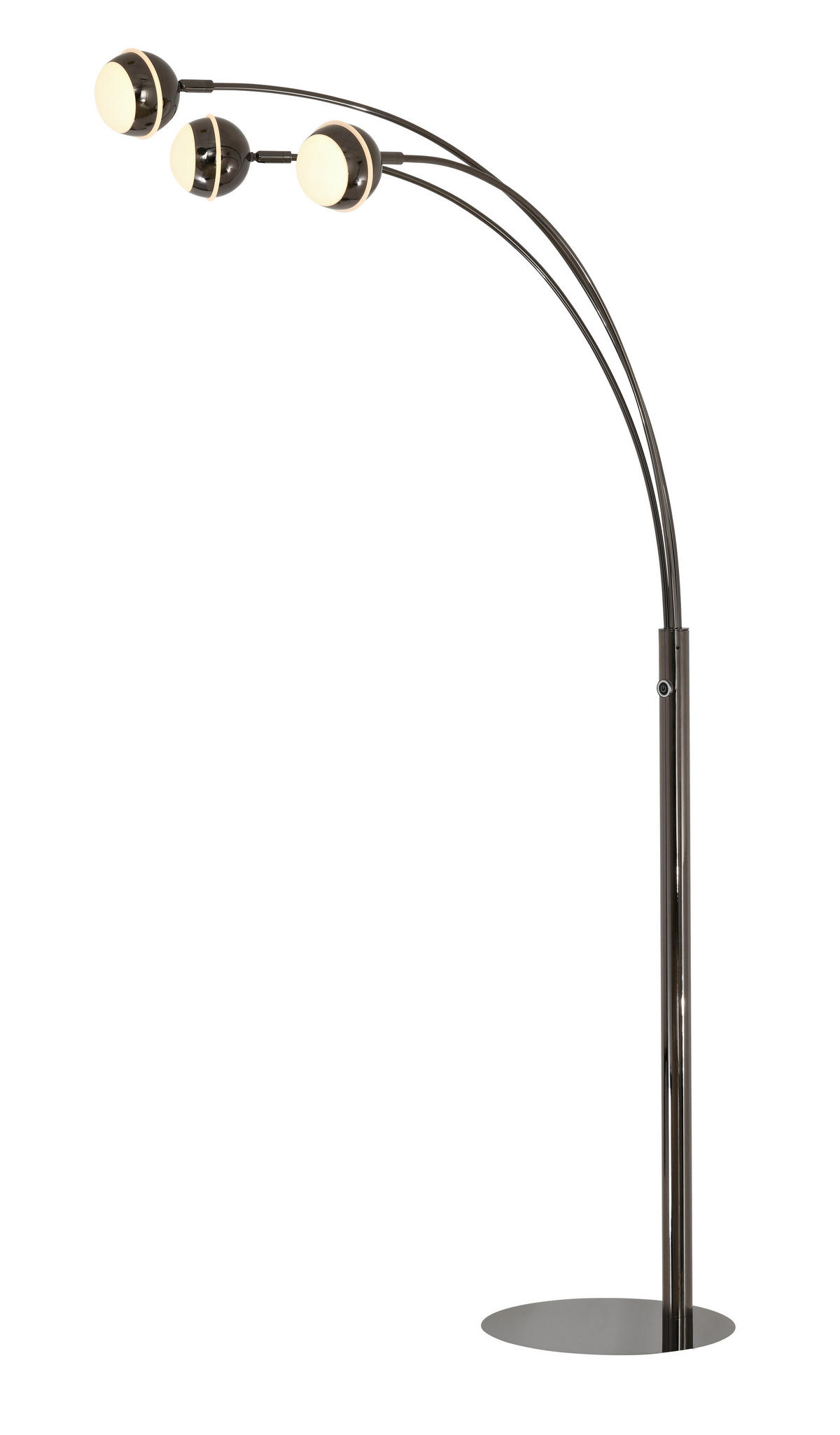 LED-STEHLEUCHTE Luberon 88/164,5/78 cm  - Schwarzchrom, Design, Kunststoff/Metall (88/164,5/78cm)