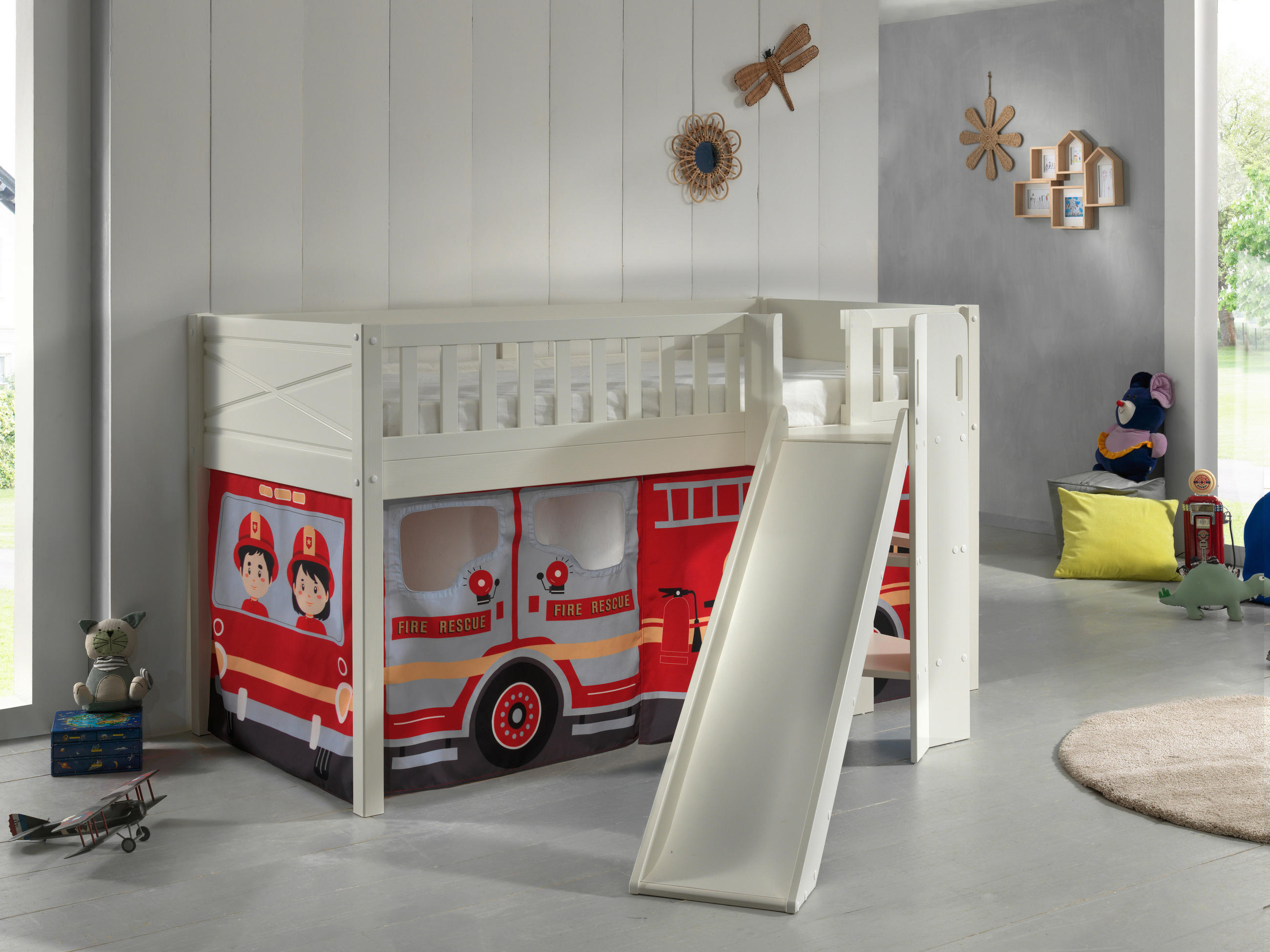 SPIELBETT Kiefer massiv 90/200 cm Weiß  - Naturfarben/Weiß, ROMANTIK / LANDHAUS, Holz (90/200cm) - Vipack